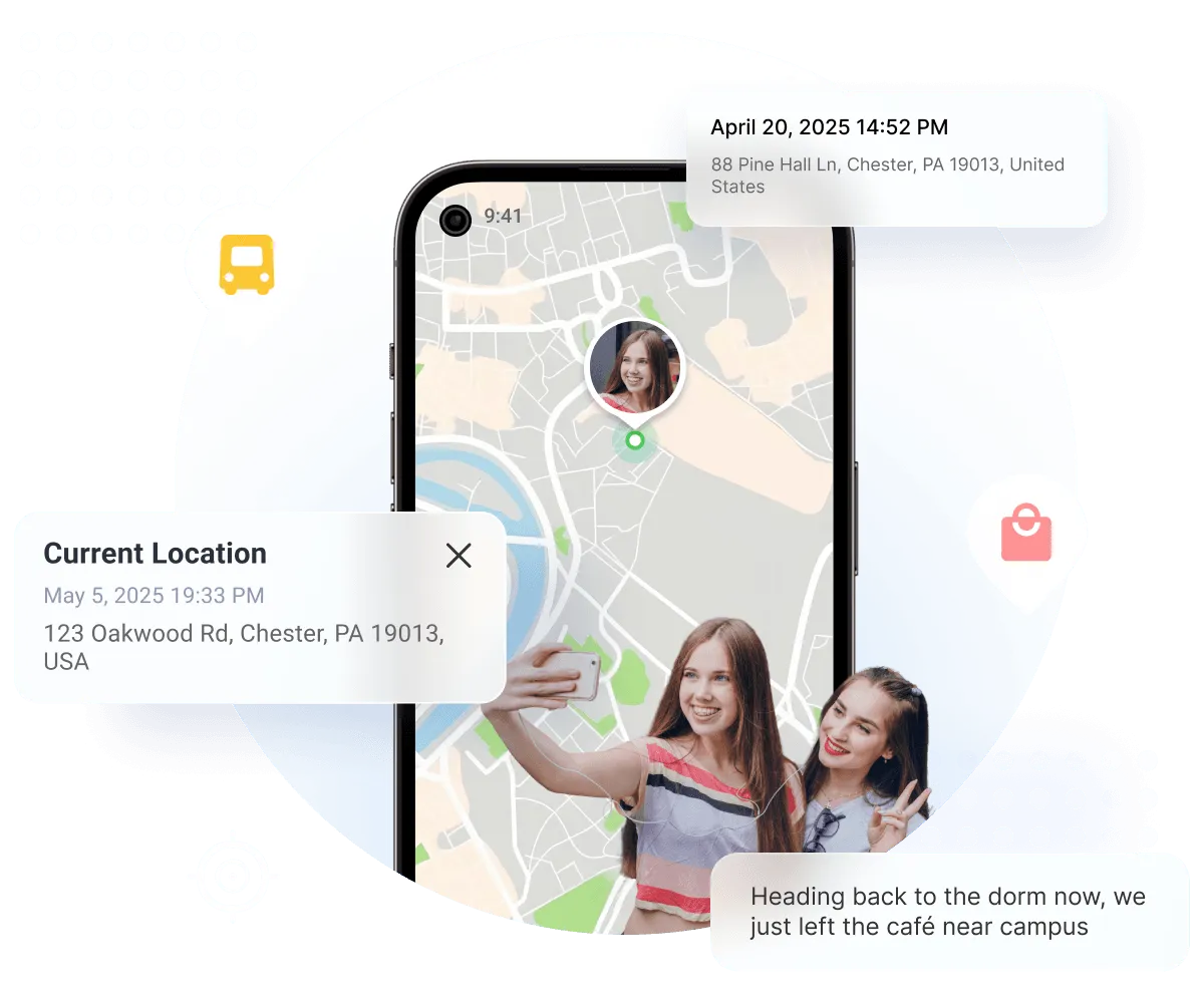 Illustration d'un téléphone avec suivi de localisation GPS